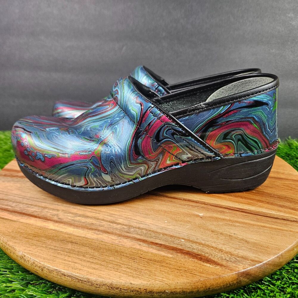 Dansko Women's XP 2.0 Marble Swirl Patent Leather Nurse Clogs Women's 39/US 8.5 - Picture 5 of 12